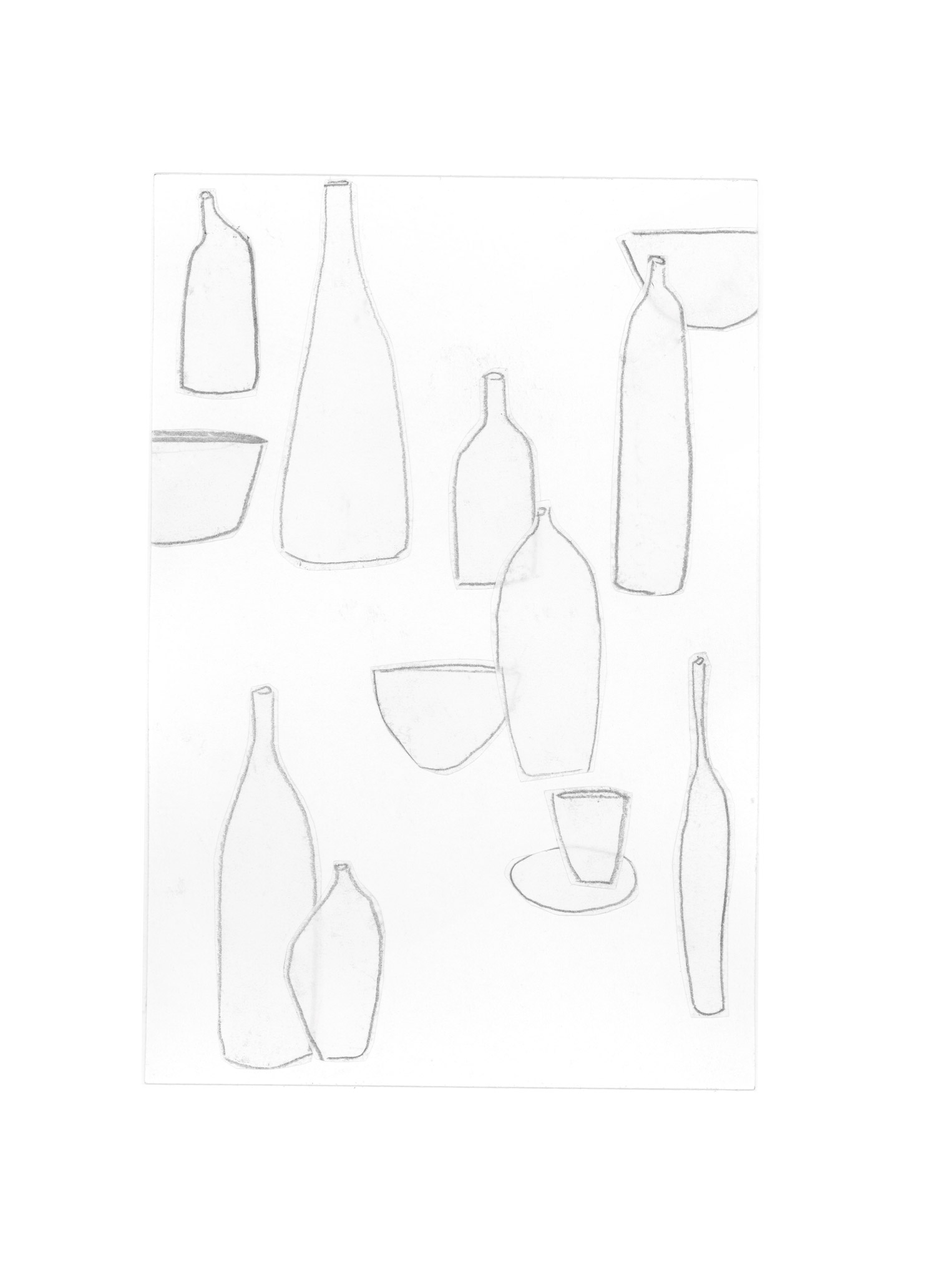mediterranean bottles collage series, collage no. 4