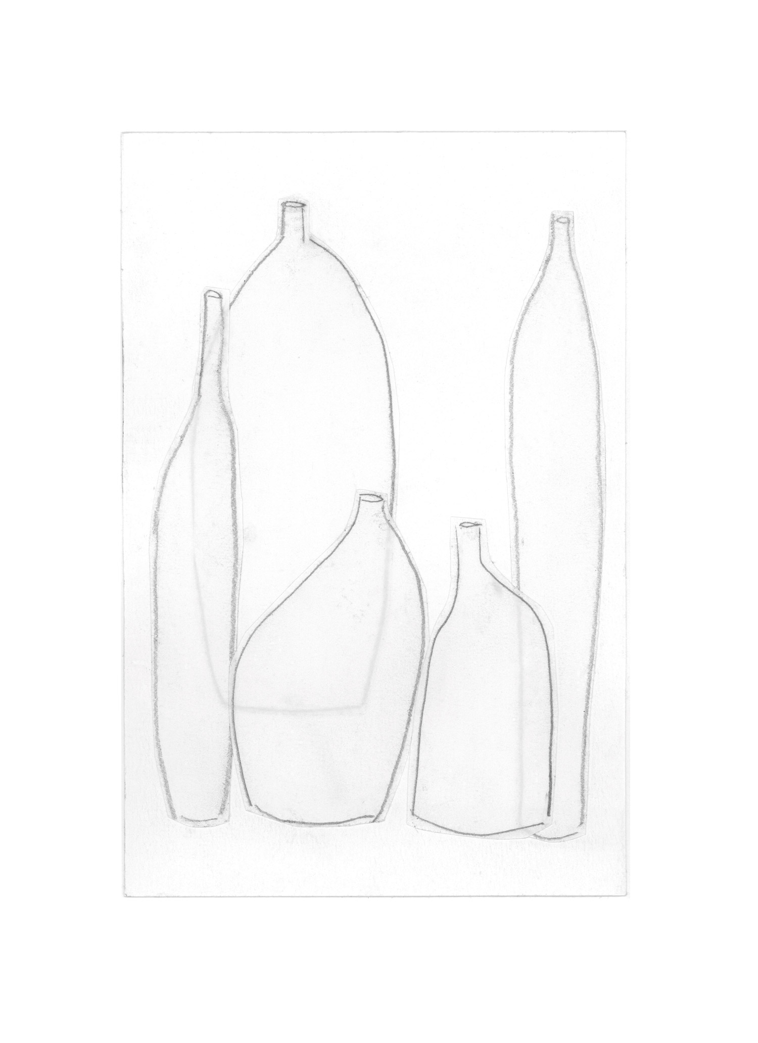 mediterranean bottles collage series, collage no. 5